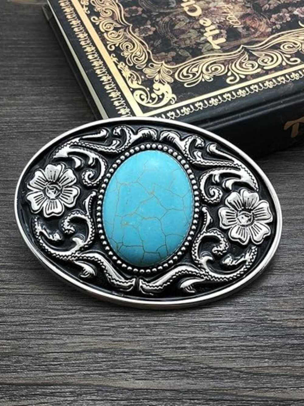 New - American Western Cowboy Cowgirl Turquoise Silver Belt Buckle Boho Country